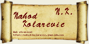 Nahod Kolarević vizit kartica